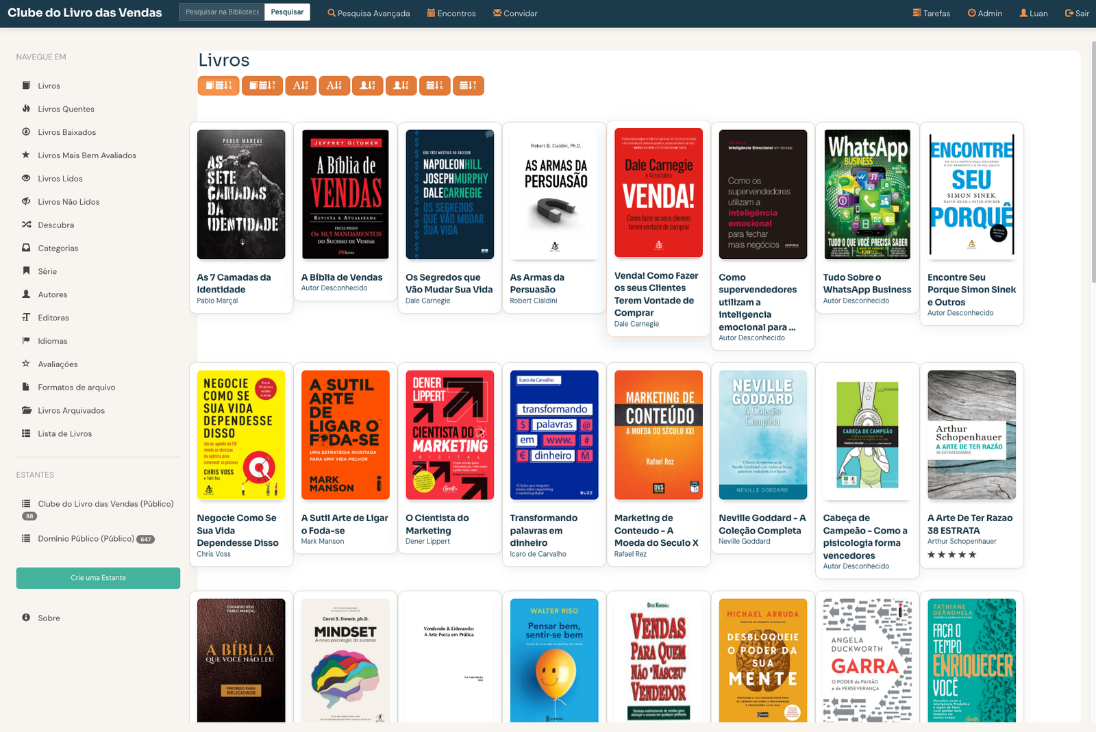 App Clube do Livro das Vendas - Biblioteca com 700+ livros